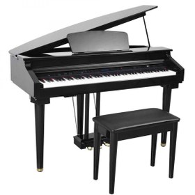 Resim Artesia AG-30 Mikro Kuyruklu Siyah Dijital Piyano | Parlak Siyah Kaplama Grand Piyano Estetiği 