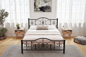 Resim Argimo Pero Çift Kişilik Ferforje Metal Karyola - 140x200 / Beyaz 