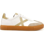 Resim Sneaker Günlük Kadın Mar-25y-192-3030 John May Bej Süet-beyaz Cilt-gold Sim Bej Süet-beyaz Cilt-gold Sim Bej - Beyaz - Altın 