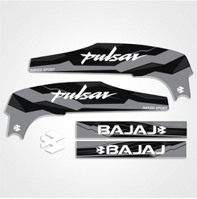 Resim Bajaj Pulsar Ns200 Aksesuar Şase 3D Kabartmalı Damla Sticker Gri 