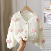 Resim Kızlar İçin Kısa Kollu Kazak - 3D Kalp Yama ve Pembe Düğmeli Beyaz Sonbahar Ceketi, Önden Butonlu Kapatma, Okul, Partiler ve Günlük Giyim için Rahat Trikotaj Sweater ( &), Kızlar için Kazak, Kızlar İçin Günlük Örgü Kazak, Kız Çocukları için Örme Kazaklar, Kızlar İçin Rahat Kazak, Kızlar için Sonbahar Kazak, Kızlar için yumuşak örgü kazak, Kızlar için sade kazaklar, Genç Kızlar İçin Kazaklar, Kızlar için Uzun Kazaklar, Genç Kızlar İçin Kazaklar, Genç Kızlar İçin Kazak, Genç 