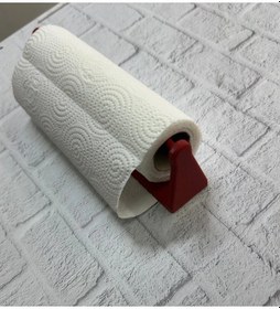 Resim Dekoratif Kırmızı Kağıt Havlu Tutucu Duvar Askılı Model 