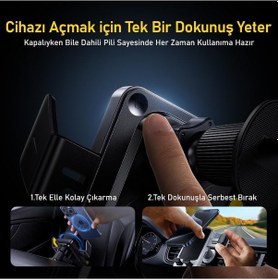 Resim Superauto 65w Araç İçi Şarjı, 15w Şarj Aleti Handsfree Telefon Tutucu 