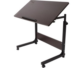 Resim Hodbehod Yerden Yükseklik Ve Eğim Ayarlı Tekerlekli Laptop Sehpası 
