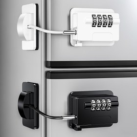 Resim 1 Takım Kombinasyonlu Güvenlik Kilidi - Kolay Kurulum, Matkap Gerektirmez, ABS Malzeme, Buzdolabı, Dondurucu, Mutfak Dolabı, Çekmece, Gardırop, Pencere, Kapı İçin - Pil Gerekmez, Güvenli Kablolu Yönetim 