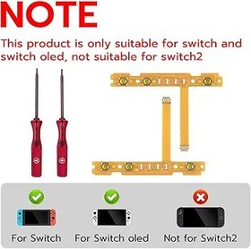 Resim Mcbazel SL SR yassı kablo esnek kablo onarım seti, tornavida ile yedek parçalar, Nintendo Switch/Switch Oled Joycon Controller için, NS Switch 2 için uygun değildir 