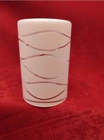 Resim Avize Camı.Silindi Beyaz Renkte Suyolu Desenli. E.27 Çap:10.00 CM Mat - Süt Beyaz 