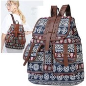 Resim Luckydog Moda Sırt Çantası Rüzgarlı Bayan Kanvas Sırt Çantası 2 Kahverengi Kahverengi 