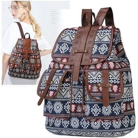 Resim Luckydog Moda Sırt Çantası Rüzgarlı Bayan Kanvas Sırt Çantası 2 Kahverengi Kahverengi 