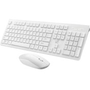 Resim Chasing Leopard Zgb 8810 Sessiz Kablosuz Klavye + Fare Seti Beyaz 