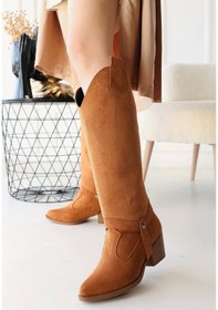 Resim Saklımoda Milla Taba Süet Tak Çıkar Topuklu Bot Ve Çizme Çok Renkli 
