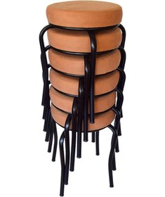 Resim Tabure(Siyah Ayaklı) (6 Adet) - Mutfak Balkon Tabur... 