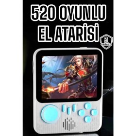 Resim Hsc Bilişim Mini Atari El Atarisi 3.5 Inç Ekran Çift Konsol 666 Adet Retro Oyun Gameboy El Atarisi 