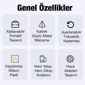 Resim Polhammobile Polham Portatif Katlanabilir Yükseklik Ayarlı Laptop Standı Laptop Sehpası Ayarlanabilir Tasarım 