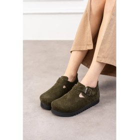 Resim Oxford Hakiki Deri Mantar Taban Ortopedik Yüksek Eva Ayakkabı 