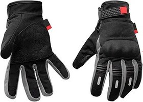 Resim KIMISS Motosiklet Eldivenleri Koruyucu Suni Deri Nefes Alabilir Yarış Bisiklet Gri XL 