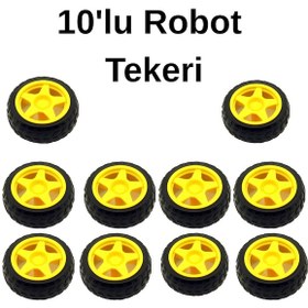 Resim Robot Tekerlek Arduino Uyumlu Plastik Teker Smart Car 