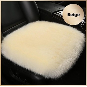 Suni Kürk Kaplaması Peluş Araba Koltuğu Pedi Beyaz 1 Adet