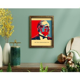 Resim Bk Home Godfather Baba Tasarımlı Doğal Masif Ahşap Çerçeveli Tabl (551061674) 