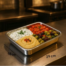 Resim Veliday Paslanmaz Çelik Meze Küveti 29cm * 18 cm - Paslanmaz Çelik Küvet 