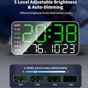 Resim Büyük Dijital Asılı Saat, Masaüstü Saat, Ses Kontrollü USB Güçlü, LED Büyük Dijital Alarm Saati, Çift Alarm, Sıcaklık ve Tarih/Çarşamba Gösterimi, Parlaklık Ayarlanabilir, °C/℉ - Ev ve Ofis Dekorasyonları için Uygun 