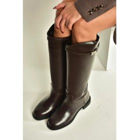 Resim Fox Shoes V973720909 Kahverengi Klasik Alçak Tabanlı Kadın Çizme 