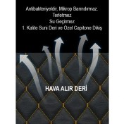 Resim Galaxy Kumaş 2li Deri Kaplama Koltuk Minderi Siyah Sarı 