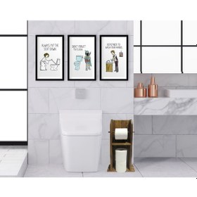 Resim Bk Home Doğal Masif Ahşap Tuvalet Kağıtlığı Ve Dekoratif 3’Lü Ahş (551081156) 