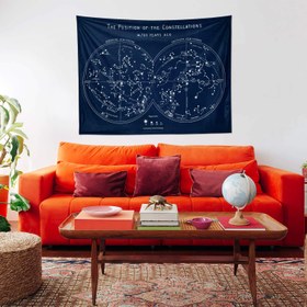 Resim The Constellations Navy Blue Yıldız - Haritası Duvar Örtüsü - 60 cm x 90 cm 