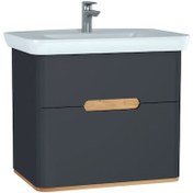 Resim Vitra Sento 60836 Lavabo Dolabı Çift Çekmeceli 80 Cm Mat Antrasit 