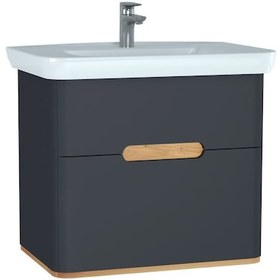 Resim Vitra Sento 60836 Lavabo Dolabı Çift Çekmeceli 80 Cm Mat Antrasit 