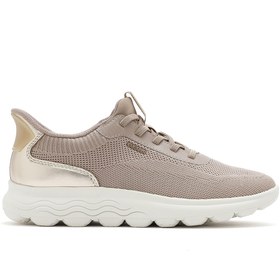 Resim Geox Kadın Bej Spherica Plus Bağcıklı Kalın Tabanlı Spor Ayakkabı, Kumaş Sneaker D557MA06KBNCH62L 