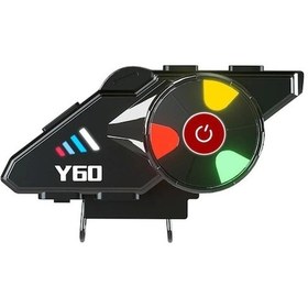Resim Dm Y60 Intercom Motor Kurye Kaskı İçin Bluetooth Motosiklet Kulaklığı 
