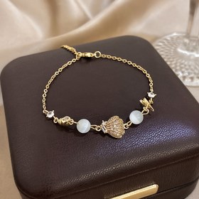 Resim 1 Adet Tatil ve Boş Zaman Stili 304 Paslanmaz Çelik Bileklik - 18K Altın Kaplama Sentetik Zirkon Taşlı, Deniz Kabuğu & Denizyıldızı Charm Tasarımı, Günlük Kıyafetler, Partiler, Anneler Günü, Babalar Günü Hediyeleri İçin 