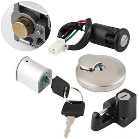 Resim Reedark Honda Monkey Ape İçin Tam Set: Çalışma Anahtarı Kilit, Yakıt Tankı Kapağı Kilit, Kask Kilit Ve Antiçalar Kilit - Dayanıklı Abs+alüminyum Malzeme 