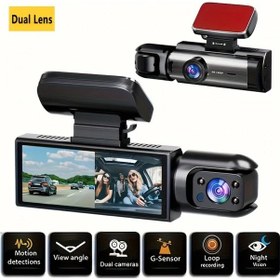 Resim Dream011 M8 No Memory Card Dual Kamera Araç İçi 1080p Ön 480p Ir Gece Görüşü Döngü Kayıt Geniş Açı 3.16 İnç Ips Ekran Araç Kamerası 