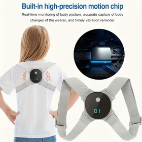 Resim Titreşimli Uyarı Özellikli Akıllı Duruş Düzeltici - USB ile Çalışan Sırt Korsesi, Gerçek Zamanlı İzleme, Lityum Pil, Ofis, Spor Salonu, Seyahat için - Erkekler ve Kadınlar için Duruş İyileştirme ve Omurga Desteği, Ofis Ergonomisi, Şık Tasarım, Dayanıklı Yapı 
