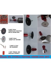 Resim 5Mm Motor Mil Uyumlu-El Matkabi Ahşap-Metal Kesme Disk Seti 