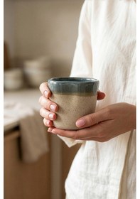 Resim Must Siyah Beyaz Stoneware El Yapımı Mug Fincan 2li Set 8635 Mavi 