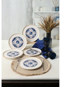 Resim Keramika Wave Flow Nordic Pasta Tabağı 22 Cm 6 Adet 22748 Çok Renkli 