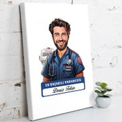 Resim Karikatürlü En Başarılı Erkek Paramedik Kanvas Tablo 