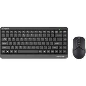 Resim A4 Tech 2.4G 1200 Dpi Siyah Q Türkçe Mini Kablosuz Klavye ve Mouse Seti 