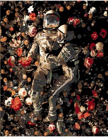 Resim wombhobby Garden Delights Iı Astronot Sayılarla Boyama Seti 80x100 Cm Çerçevesiz RULO ( Kasnaksız ) 