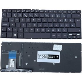 Resim Asus İle Uyumlu Zenbook Ux330ca-fb105t, Ux330ua-fc065t Notebook Klavye Işıklı Siyah Tr 
