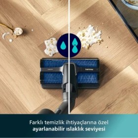 Resim Philips Trio Yeni Islak+Kuru ve Moplu, 25.2 V, 9000 Series, Kendi Kendini Temizleme Özellikli Dikey Süpürge - LUCİOLE BEYAZ LAMBADER HEDİYE! 