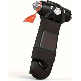 Resim Meridiangoods 1 Adet Ultimate Araç Emniyet Çekici Siyah Ultra Keskin Cam Kırıcı Ve Kemer Kesici Acil Kaçış İçin Temel Hayat Kurtaran Araç 