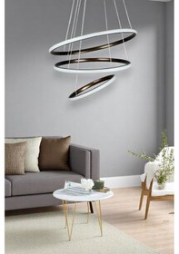 Resim Rings 3'lü Modern Tasarım Bronz Renk - Yatak Odası - Salon - ... Bronz 