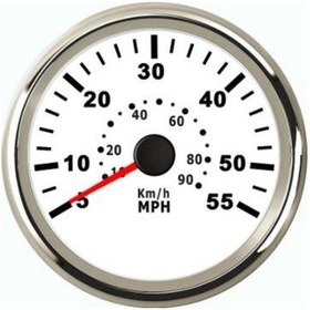 Resim Sürat Göstergesi 55Mph 12/24V Çap 85Mm Beyaz Tekne Yat Beyaz 