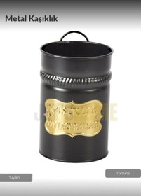 Resim Metal Kaşıklık Çatallık Bıçaklık Tezgah Üstü Servis Standı Düzenleyici Siyah 11x11x16 Siyah 