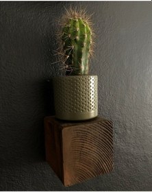 Resim O&Awood Dekoratif 3'Lü Kütük Retro Duvar Rafı, 3'Lü Küp Vintage Doğal Ahş (497958862) 